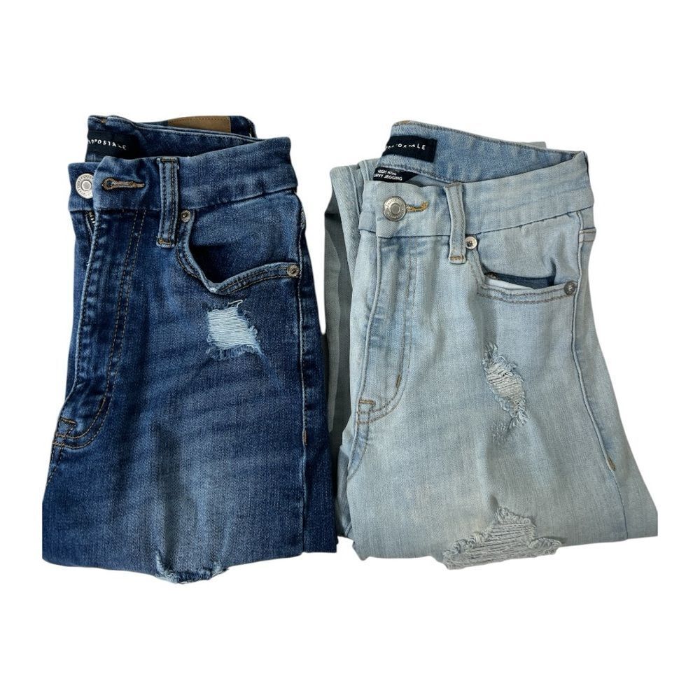 Aeropostale Distressed Jeans Super High Rise Curvy Jegging size 2‎